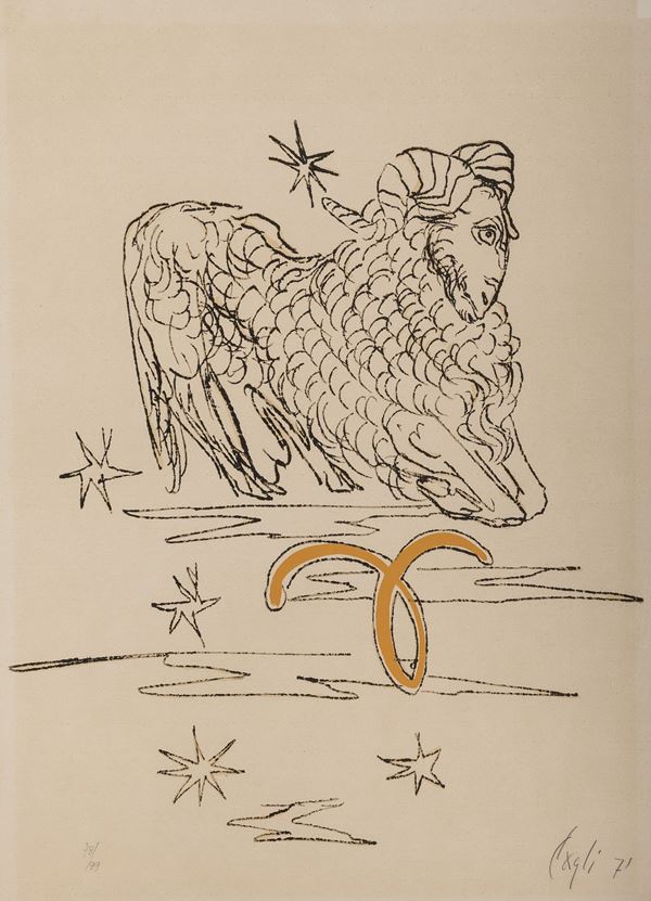 LITOGRAFIA ARIETE DI CORRADO CAGLI, 1971