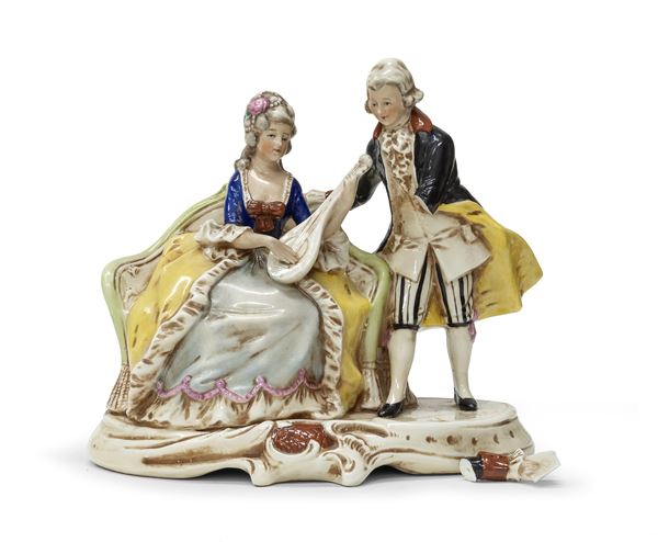 GRUPPO GALANTE IN CERAMICA, XX SECOLO