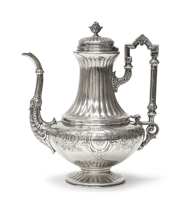 CAFFETTIERA IN ARGENTO, PARIGI 1870 ca.