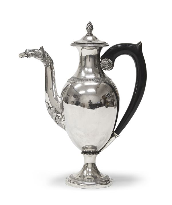 CAFFETTIERA IN ARGENTO EGOIST, REGNO LOMBARDO VENETO, CITTÀ DI MILANO 1820 ca.