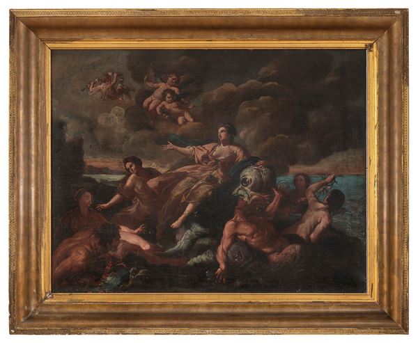 DIPINTO TRIONFO DI GALATEA, BOTTEGA DI PAOLO DE MATTEIS (1662-1728)