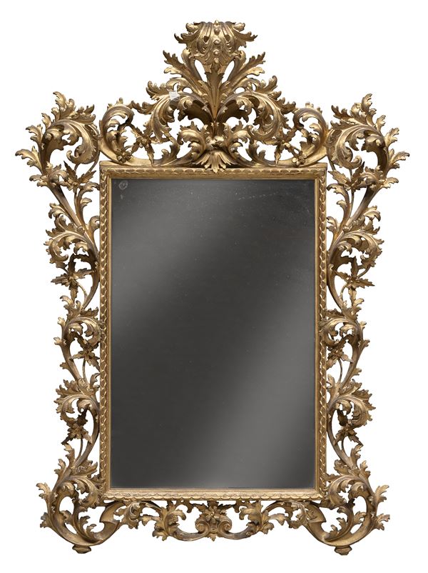 SPECCHIERA IN LEGNO DORATO, XIX SECOLO