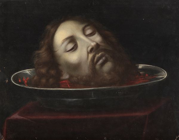 DIPINTO TESTA DEL BATTISTA, XVII SECOLO