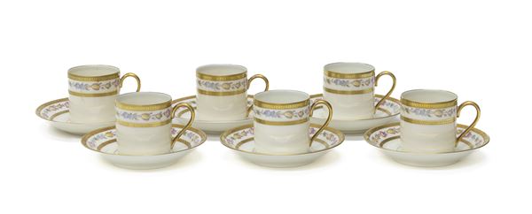 SEI TAZZINE DA CAFFÈ IN PORCELLANA, 1930-1940
