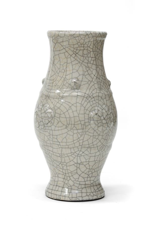 VASO IN PORCELLANA AD INVETRIATURA CRACKLE', CINA XX SECOLO