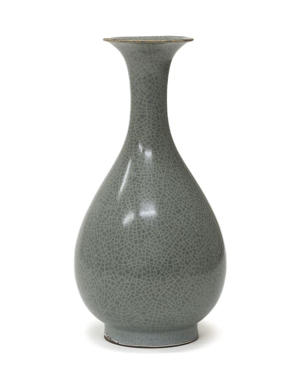 VASO IN CERAMICA AD INVETRIATURA CELADON CRACKLE', CINA, XX SECOLO