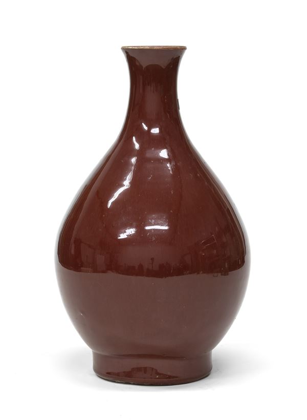 VASO IN CERAMICA ROSSO RITUALE, CINA INIZI XX SECOLO