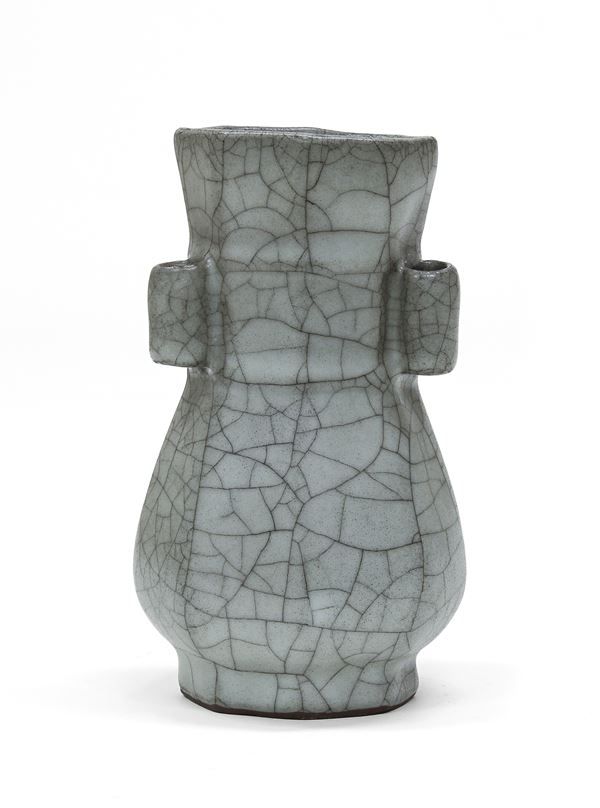VASO IN PORCELLANA AD INVETRIATURA CRACKLE', CINA XX SECOLO
