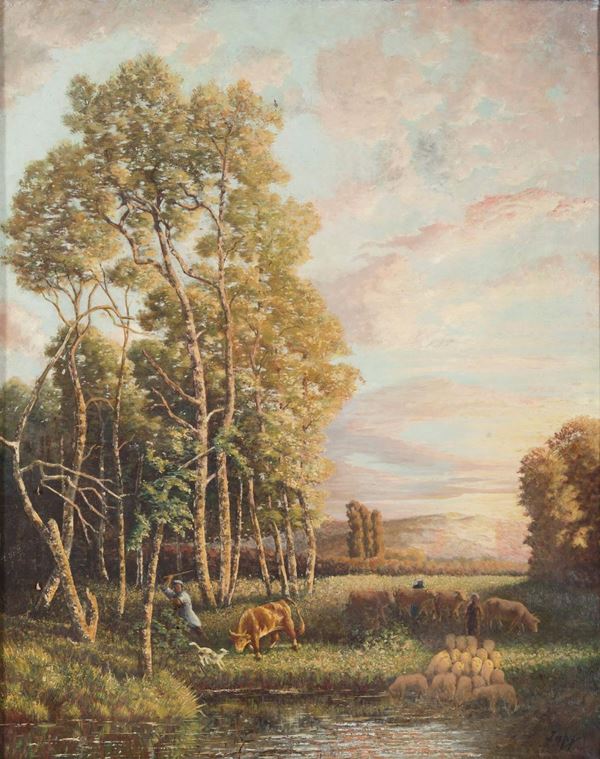 DIPINTO PAESAGGIO DI LOUIS AIM&#200; JAPY