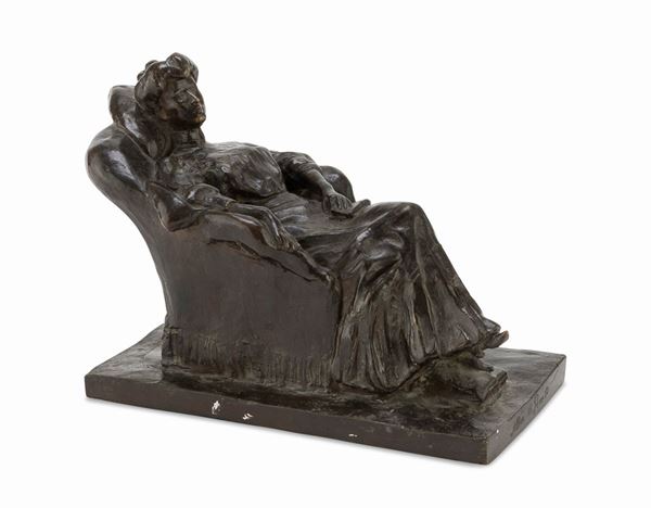 BRONZO DONNA F.TO FRITZ MICHIELS ALLIEVI DI GEMITO