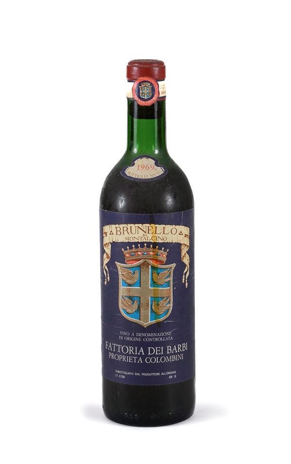 BRUNELLO DI MONTALCINO FATTORIA DEI BARDI PROPRIETA' COLOMBINI 1969