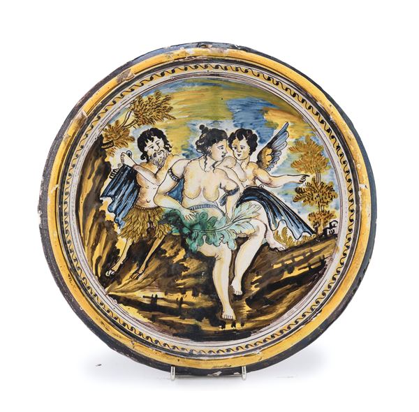 TONDO IN MAIOLICA, OFFICINA CAMPANA  - Asta ASTA 287 - ANTIQUARIATO E ARTE ASIATICA - Casa d'Aste Babuino