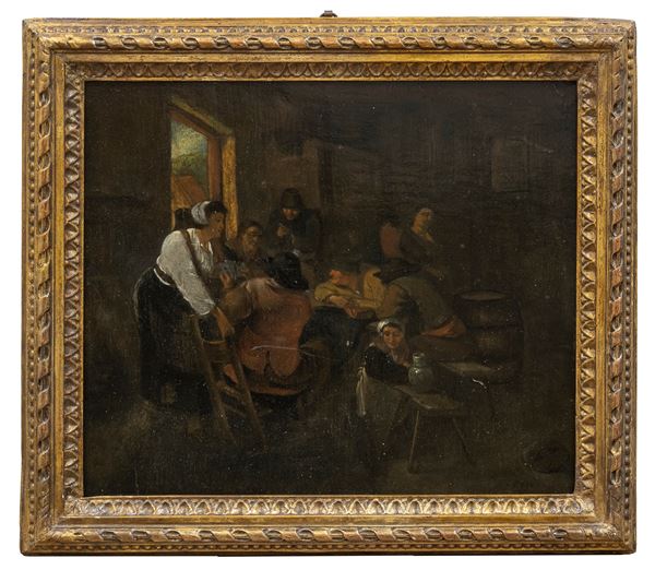 INTERNO DI OSTERIA ATTRIBUITO A CORNELIS PIETERSZ BEGA  - Asta ASTA 287 - ANTIQUARIATO E ARTE ASIATICA - Casa d'Aste Babuino