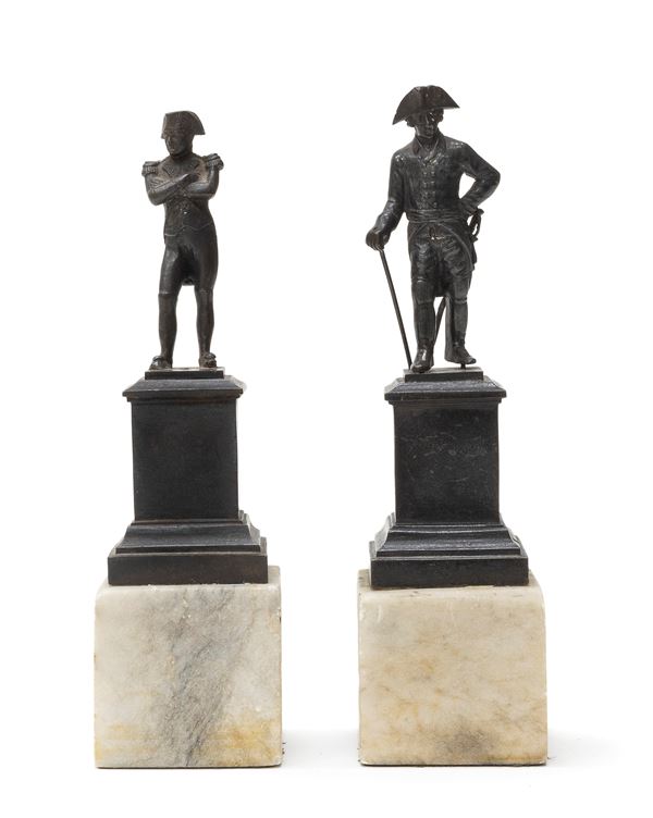 COPPIA DI FIGURE NAPOLEONICHE IN BRONZO