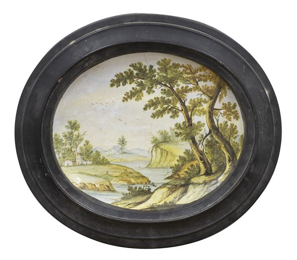 PIATTO IN MAIOLICA, CASTELLI XX SECOLO