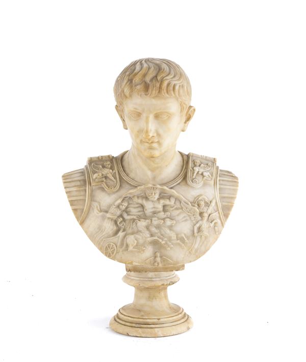 BUSTO DI AUGUSTO IN MARMO BIANCO