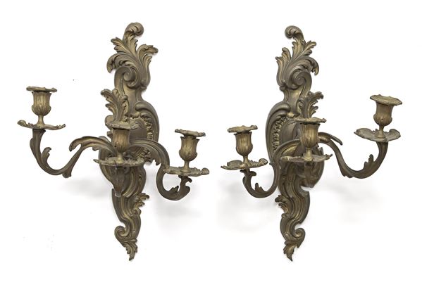 COPPIA DI APPLIQUES IN BRONZO, INIZI XX SECOLO