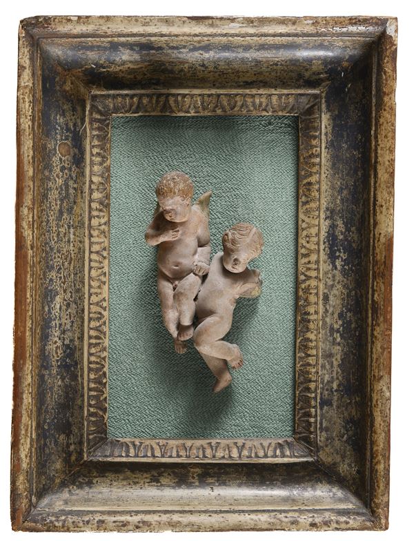 DUE CHERUBINI IN TERRACOTTA