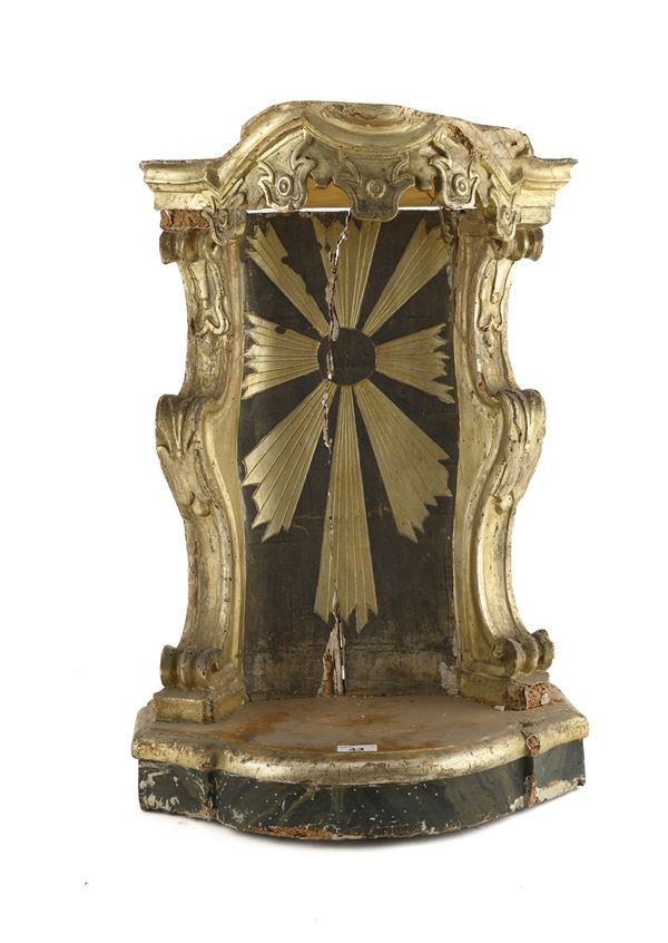 ALTAROLO IN LEGNO DORATO, ELEMENTI XVIII SECOLO