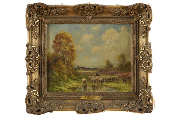 COPPIA DIPINTI PAESAGGI DI PAUL CHAIGNEAU