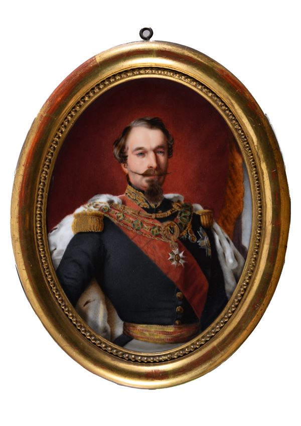 COPPIA DI MINIATURE SU PORCELLANA NAPOLEONE III ED EUGENIE