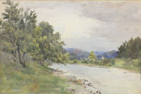 ACQUERELLO PAESAGGIO DI PITTORE INGLESE