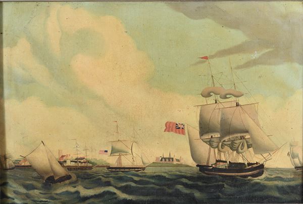 DIPINTO BRIGANTINI DI PITTORE ACCADEMICO
