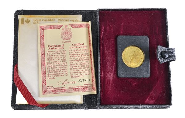 MONETA ROYAL CANADIAN MINT 100 DOLLARS, AU 1977