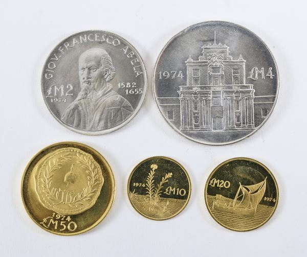 MONETE COMMEMORATIVE, MALTA 1974