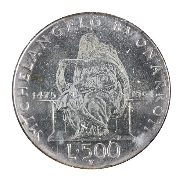 MONETA COMMEMORATIVA V CENTENARIO NASCITA MICHELANGELO