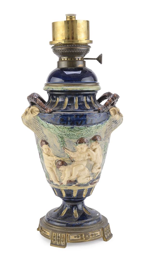 LUME IN CERAMICA, FRANCIA FINE XIX SECOLO