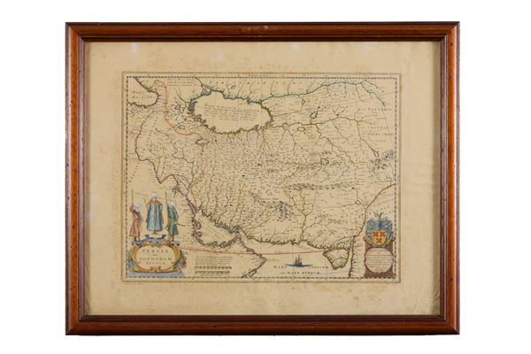 TRE STAMPE GEOGRAFICHE PERSIA, EUROPA E AMERICA