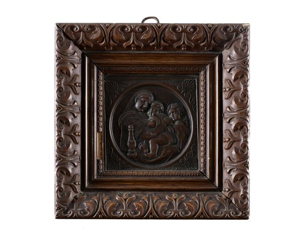 BASSORILIEVO IN BRONZO MADONNA DELLA SEGGIOLA
