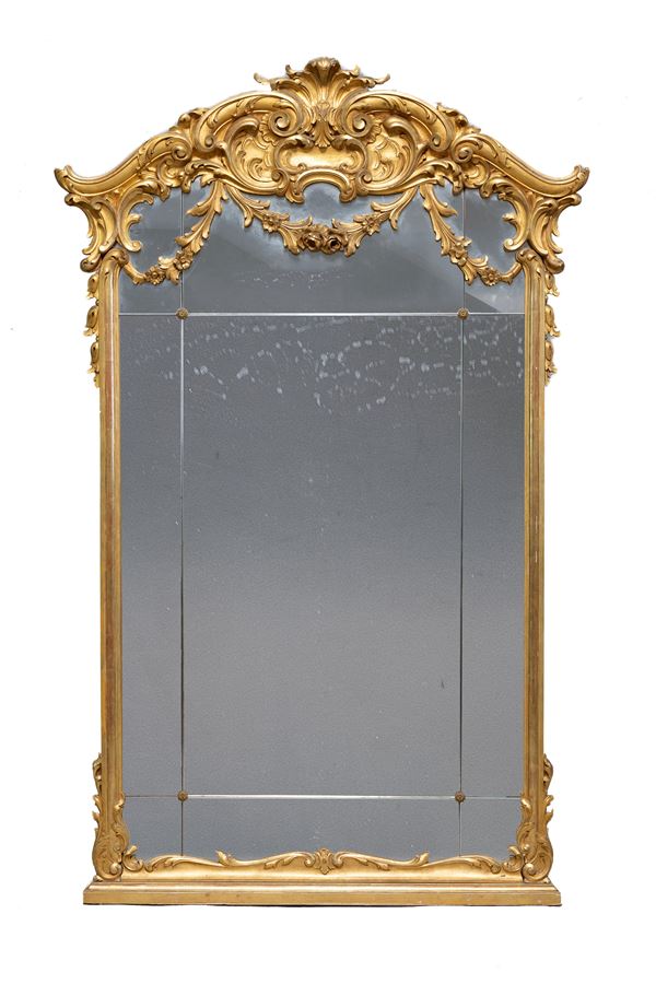 CAMINIERA IN LEGNO DORATO, INIZI XX SECOLO
