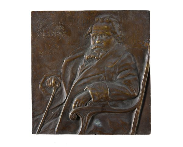 BASSORILIEVO IN BRONZO GIOSUÈ CARDUCCI