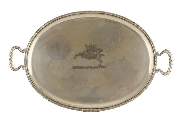 VASSOIO IN ARGENTO, GERMANIA HANAU INIZI XX SECOLO