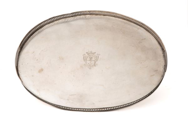 VASSOIO IN ARGENTO, PUNZONE NAPOLI 1809/1823