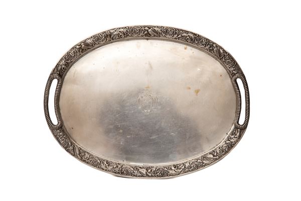 VASSOIO IN ARGENTO, NAPOLI 1809/1823