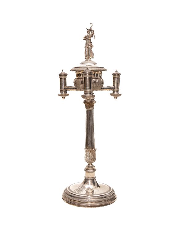 LAMPADA IN ARGENTO, NAPOLI 1840 ca.