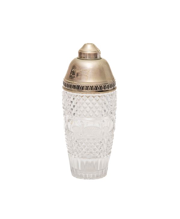 SHAKER IN VETRO E ARGENTO, XX SECOLO