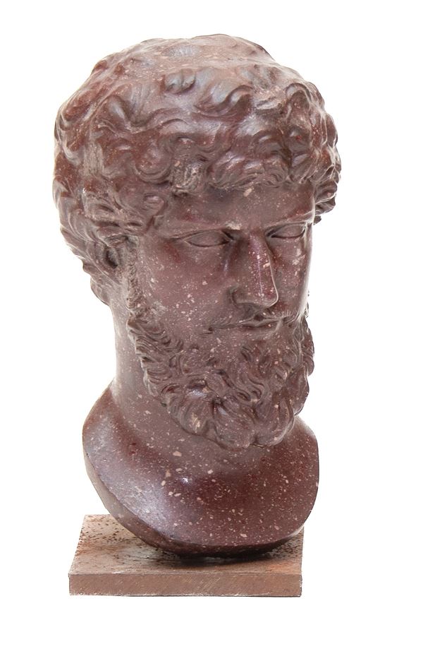TESTA IN PORFIDO, XIX SECOLO  - Asta ASTA 290 - ASTA DI ARTE ANTICA E PREZIOSI - Casa d'Aste Babuino