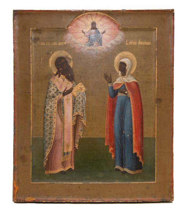 ICONA RUSSA SAN BASILIO E SANTA DOROTEA  - Asta ASTA 290 - ASTA DI ARTE ANTICA E PREZIOSI - Casa d'Aste Babuino
