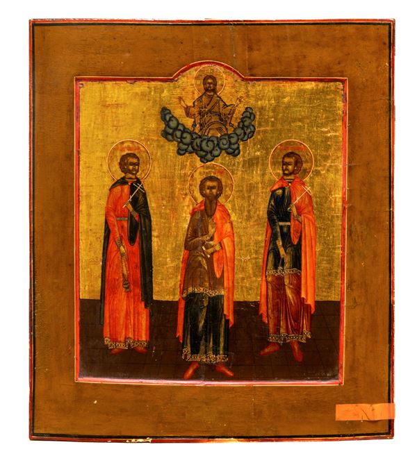 ICONA SANTI MARTIRI DI SCUOLA RUSSA  - Asta ASTA 290 - ASTA DI ARTE ANTICA E PREZIOSI - Casa d'Aste Babuino