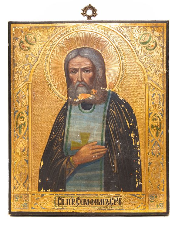 ICONA RUSSA SAN SERAFINO DI SAROV  - Asta ASTA 290 - ASTA DI ARTE ANTICA E PREZIOSI - Casa d'Aste Babuino