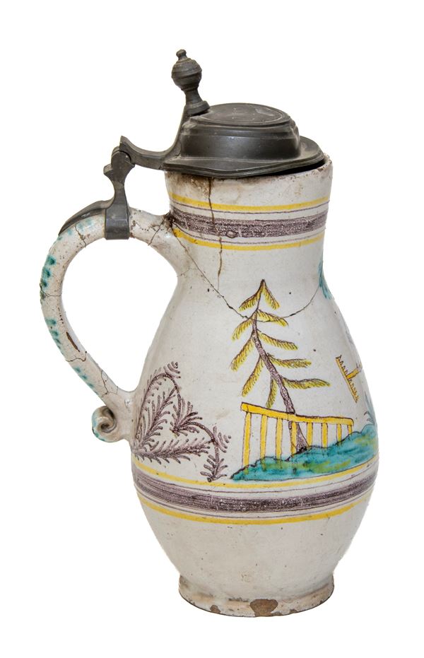 TANKARD IN MAIOLICA, XIX SECOLO