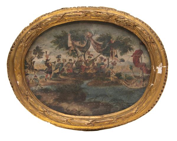 CONCERTINO CON REGINA DI PITTORE FRANCESE  - Asta ASTA 290 - ASTA DI ARTE ANTICA E PREZIOSI - Casa d'Aste Babuino