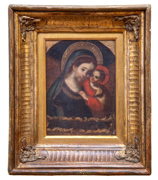 DIPINTO MADONNA COL BIMBO DI PITTORE MERIDIONALE