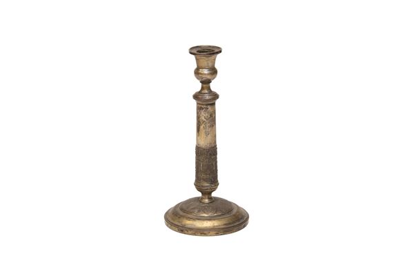 CANDELIERE IN BRONZO DORATO, INIZIO XIX SECOLO  - Asta ASTA 290 - ASTA DI ARTE ANTICA E PREZIOSI - Casa d'Aste Babuino