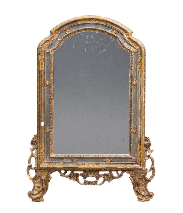 SPECCHIERA IN LEGNO DORATO, GENOVA XVIII SECOLO