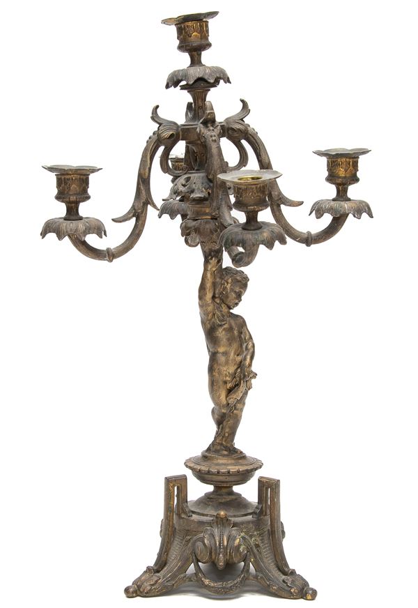 CANDELABRO IN BRONZO, INIZI XIX SECOLO  - Asta ASTA 290 - ASTA DI ARTE ANTICA E PREZIOSI - Casa d'Aste Babuino